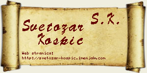 Svetozar Košpić vizit kartica